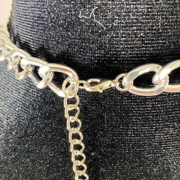 Silver Chain Harness One Arm Chain Necklace Vest Neck Harness - Picture 8 of 10